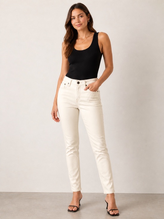 J. Crew Denim - J.Crew Toothpick Skinny Jeans Ivory Off White Mid Rise Stretch Denim Size 28